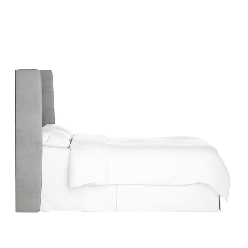 Gramercy Velvet Headboard - Steel Gray