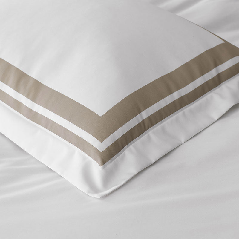 Double Border Premium Smooth Supima® Cotton Wrinkle-Free Sateen Sham - Light Birch, Lumbar