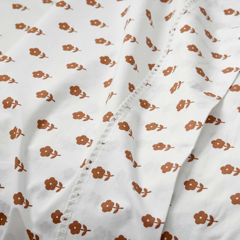 Mini-Prints Garment Washed Cotton Percale Bed Sheet Set - Flowers, King