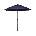 Round Outdoor Patio Umbrella, Aluminum with Auto Tilt Crank - Bronze Finish, Navy, 7.5'