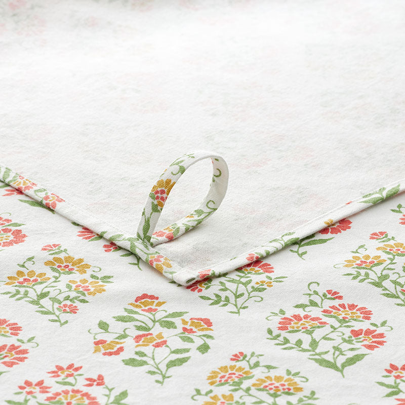 Mix & Match Printed Cotton Tea Towels, Set of 2 - Pink Green