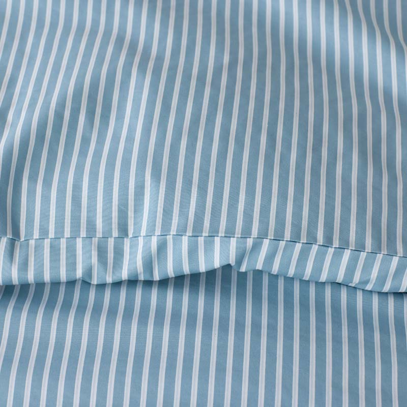 Tira Floral Classic Cool Cotton Percale Sham - Stripe Blue, Euro