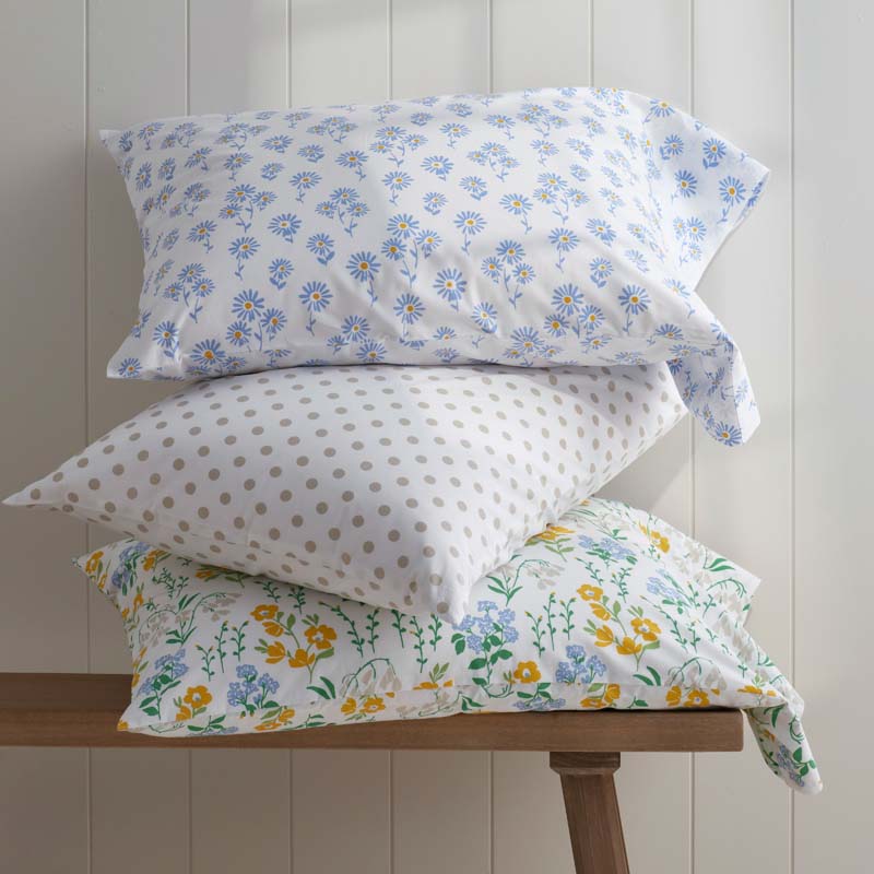 Isadora Classic Cool Cotton Percale Bed Sheet Set - Dot, King