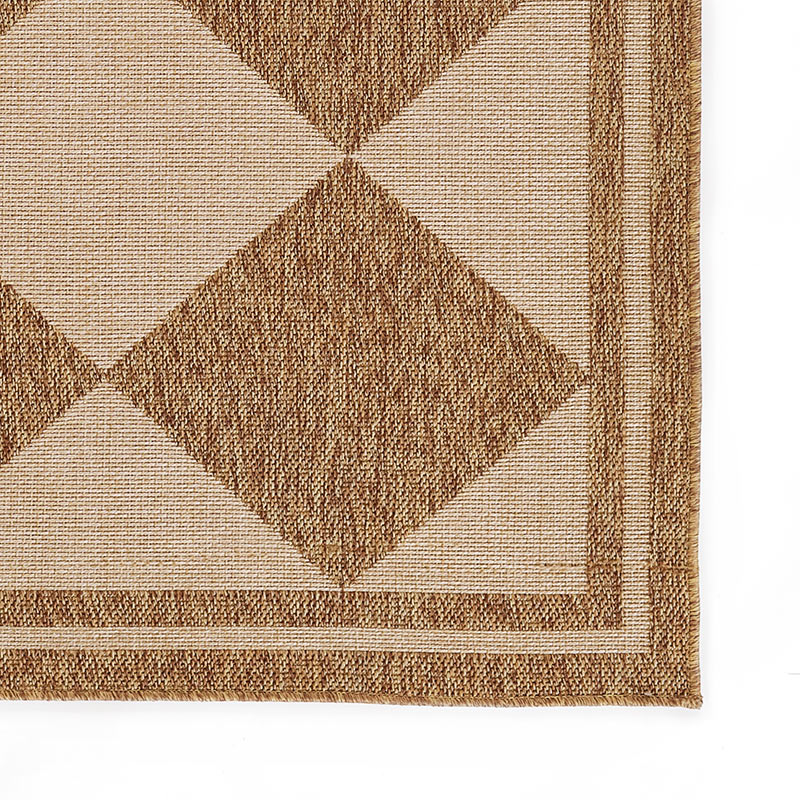 Diamond Checkered Outdoor Rug - Natural, 5' 3" x 7'