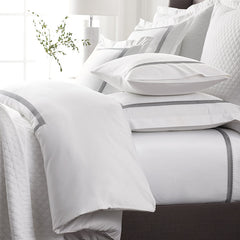 Hewett Luxe Smooth Egyptian Cotton Sateen Duvet Cover - Gray, Oversized King/Cal King