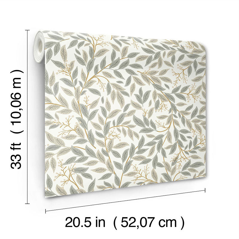 Willowberry Traditional Wallpaper - Linen White, Roll
