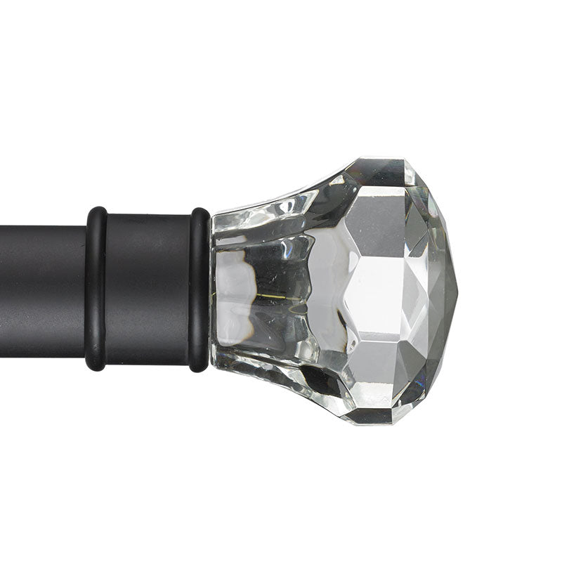 Facets Finial and 1" diameter Rod Set - Black, 120"