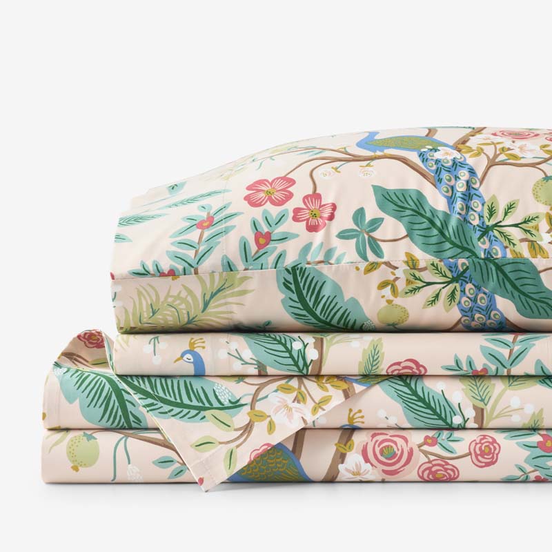 Peacock Classic Smooth Sateen Bed Sheet Set - Blush, Twin