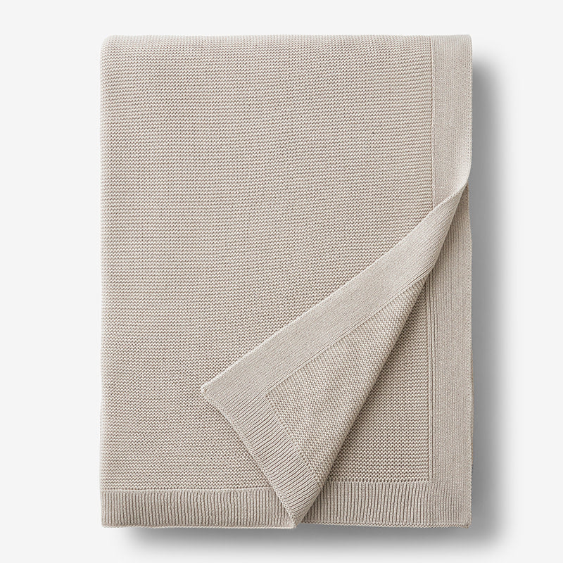 Classic All Season Breathable Cotton Knit Blanket - Taupe, King/Cal. King