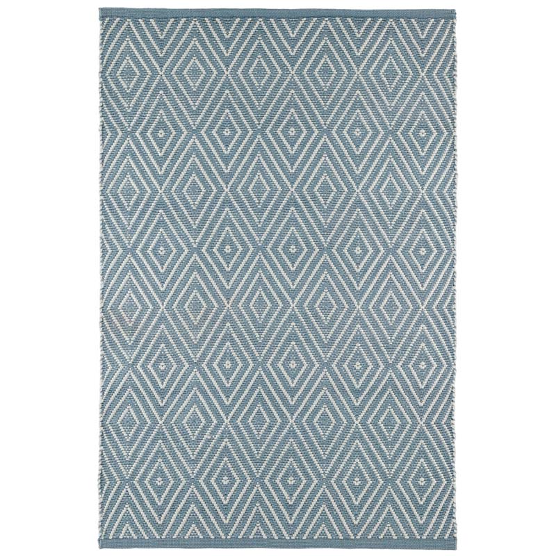 Diamond Handwoven Indoor/Outdoor Rug - Slate Blue, 3' x 5'
