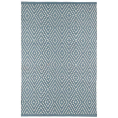 Diamond Handwoven Indoor/Outdoor Rug - Slate Blue, 8' x 10'
