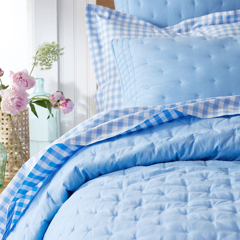 Pintuck Quilt - Blue, King