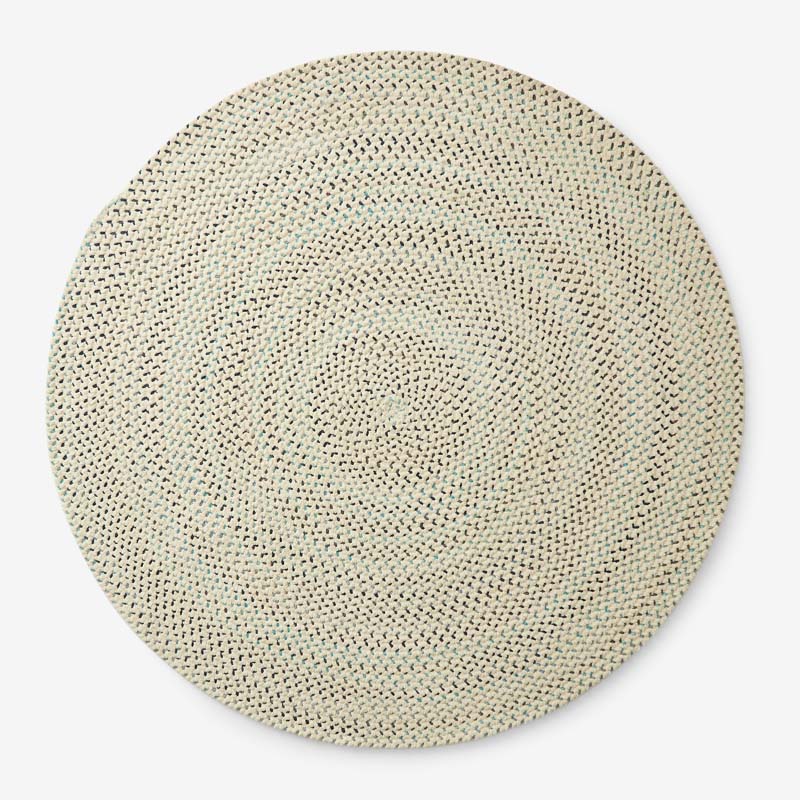 Dramatic Static Reversible Braided Rug - Blue, 5' 6" x 5' 6" Round