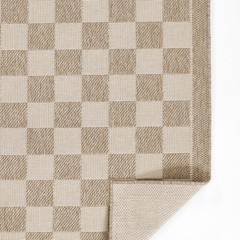 Checkered Outdoor Rug -  Gray, 5' x 8'