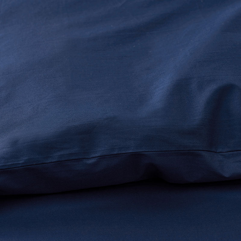 Solid Border Classic Cool Cotton Percale Duvet Cover - Navy, Twin/Twin XL