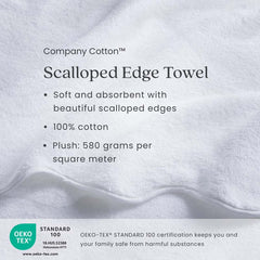 Scalloped Edge Bath Towel - Green
