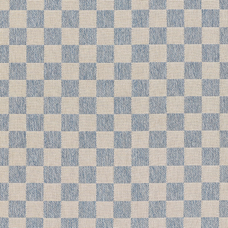 Checkered Outdoor Rug -  Blue, 8' Runner