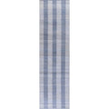 Handwoven Checked Plaid Performance Rug - Blue, 2' 3" x 8' Runner