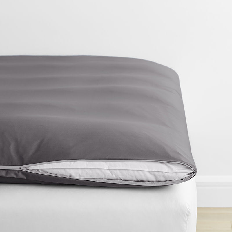 Classic Smooth Wrinkle-Free Sateen Mattress Topper Cover - Stone Gray, Twin XL