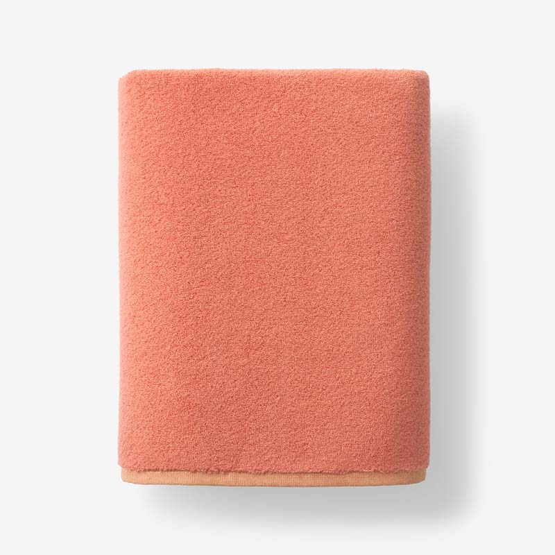 Reversible Solid Bath Towel - Coral