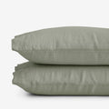 Premium Breathable Washed Linen Solid Pillowcase Set - Moss Green, King