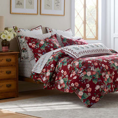 Dahlia Classic Cool Cotton Percale Comforter - Dark Red, Full