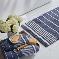 Plush Spa Stripe 6-Piece Bath Set - Light Indigo