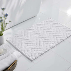 Textured Handwoven Cotton Bath Rug - Chevron, 24 in. x 40 in.