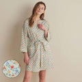 Printed Voile Women's Kimono Robe - Meadow Song, M/L