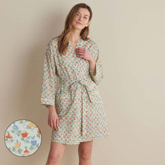 Printed Voile Women's Kimono Robe - Meadow Song, M/L