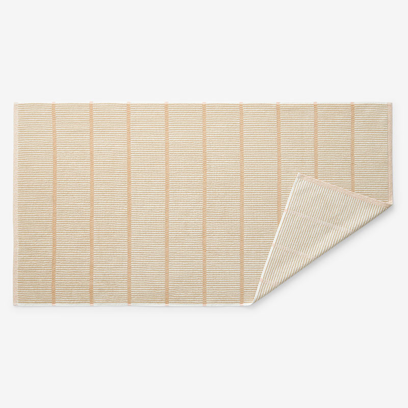 Narrow Stripe Reversible Cotton Washcloths, Set of 2 - Linen
