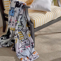Cotton Terry Beach Towel - Cats