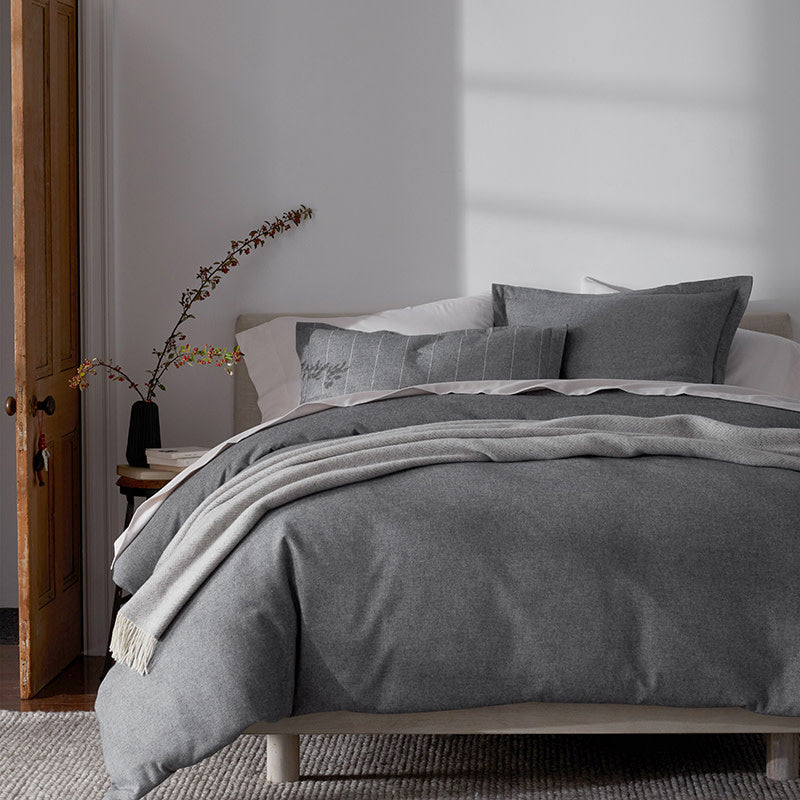 Bromley Premium Ultra-Cozy Flannel Bed Sheet Set - Smoke, Twin XL