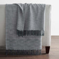 Yarn-Dyed Fringe Throw - Blue