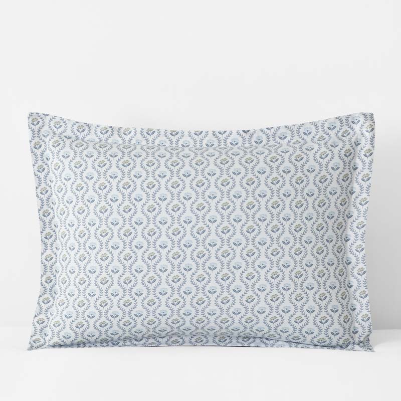 Tira Floral Classic Cool Cotton Percale Sham - Flower Green, King