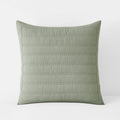 Premium Breathable Washed Linen Solid Quilted Sham - Moss, Euro