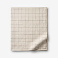 Tailored Stripes and Plaids Premium Breathable Washed Linen Cotton Flat Bed Sheet - Windowpane Dark Brown, Twin/Twin XL