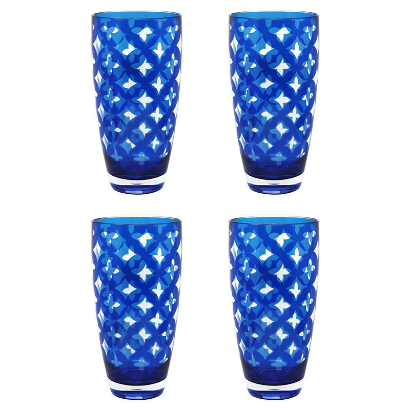 Palazzioi Tumblers, Set of 4 -  Blue, Large