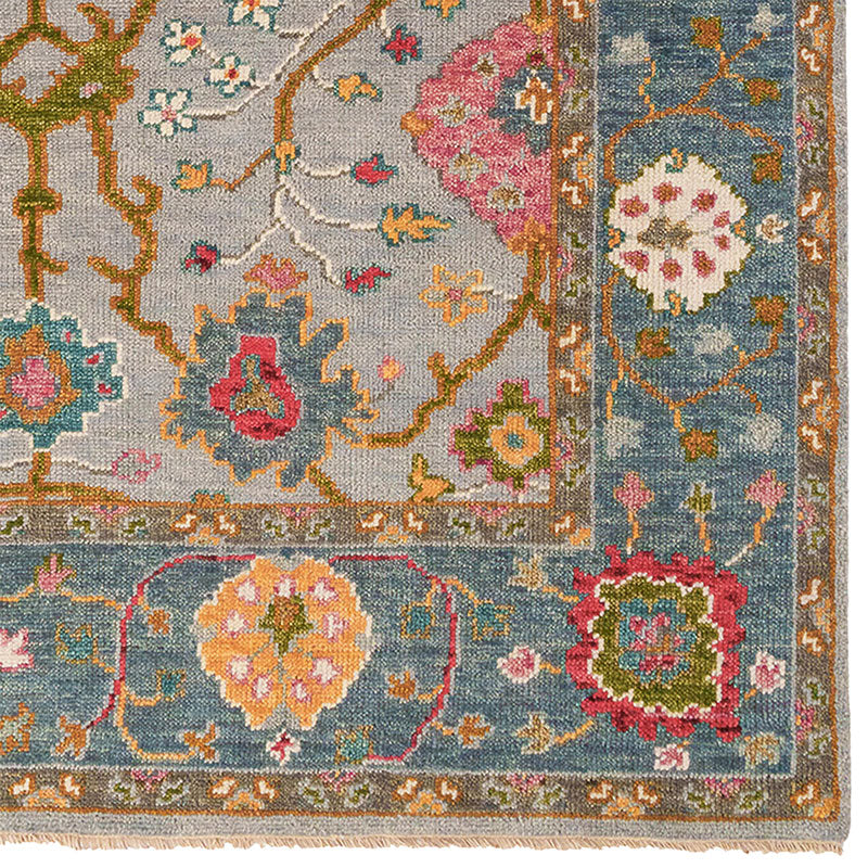 Hand Knotted Traditional Wool Rug - Gray Multi, 3' x 5' 