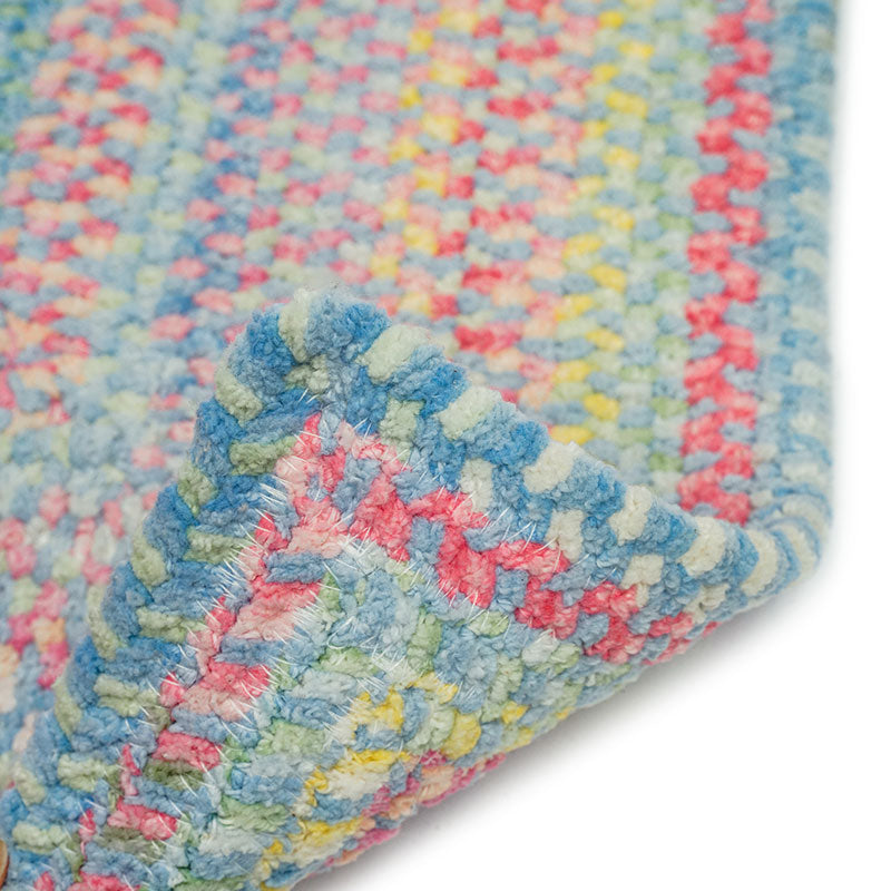 Garden Stripe Reversible Braided Cotton Rug - Blue, 8' x 10'
