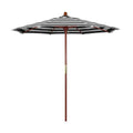 Round Outdoor Patio Umbrella, Wood with Manual Lift - Cabana Classic, 7.5'