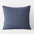 Premium Breathable Washed Linen Solid Sham - Denim Blue, Euro
