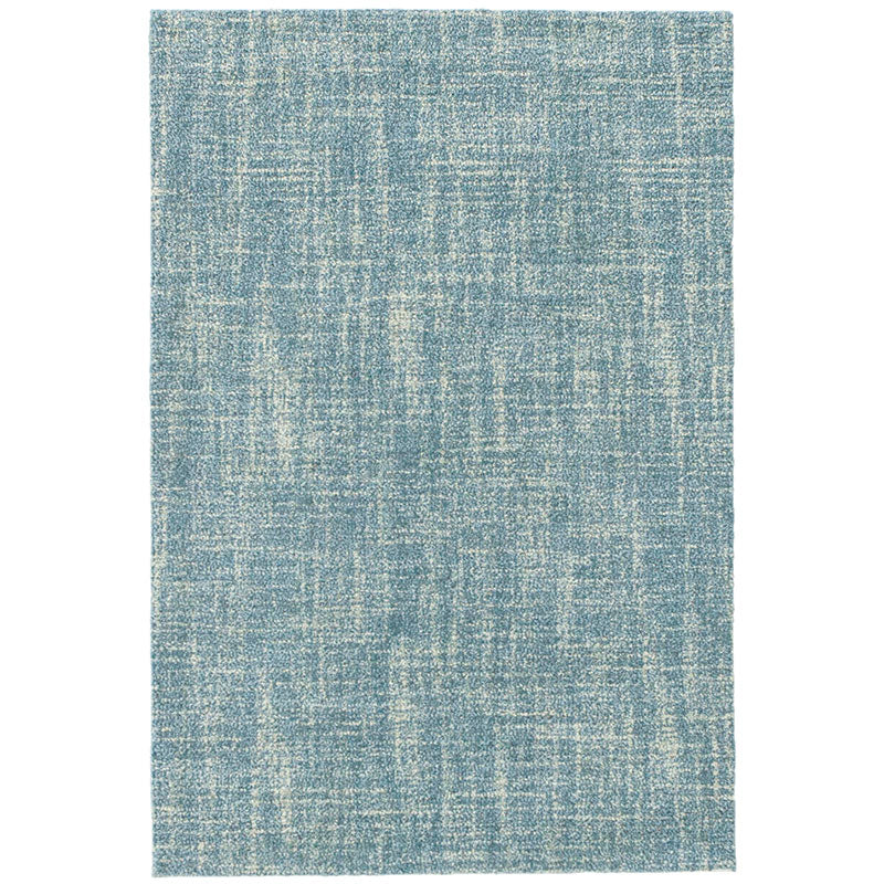 Crosshatch Hand Hooked Wool Rug -  Aegean Blue, 4' x 6'
