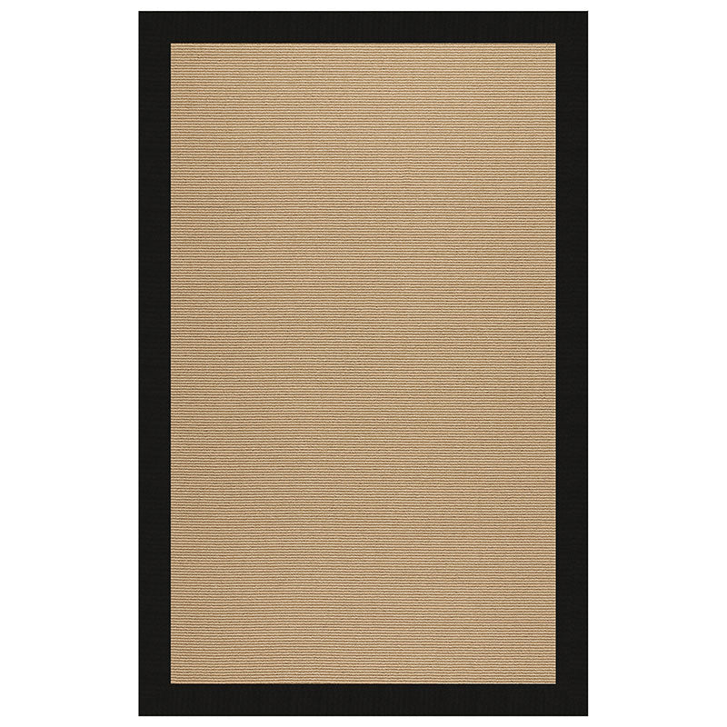 Sunbrella Narrow Stripe Bordered Indoor/Outdoor Rug - Black, 3' x 5'