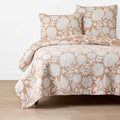 Feliciana Chrysanthemum Reversible Quilt - Clay, Twin/Twin XL