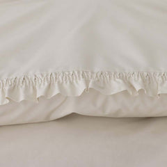Solid Ruffle Garment Washed Cotton Percale Duvet Cover - Buff, Twin/Twin XL