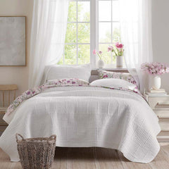 Texture Block Quilt - White, King/Cal. King