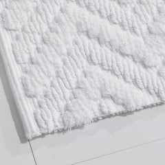 Textured Handwoven Cotton Bath Rug - Chevron, 21 in. x 34 in.
