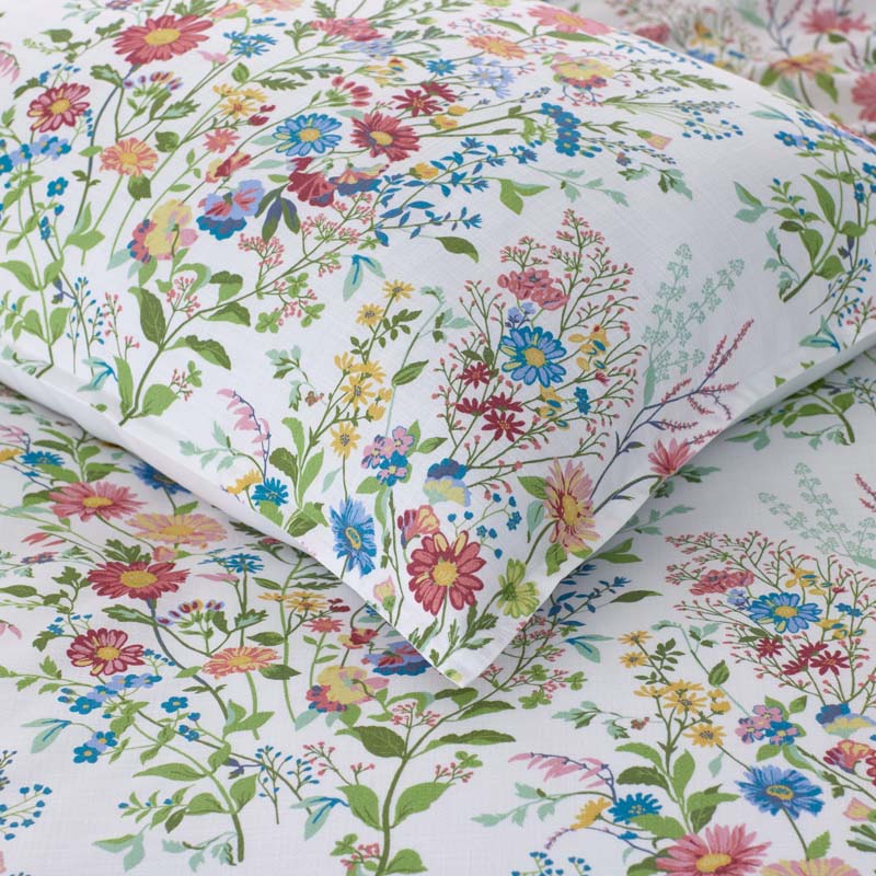 Springtime Bouquets Duvet Cover - White, King/Cal. King