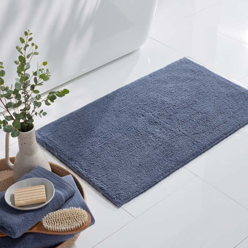Plush Spa Solid Bath Rug - Indigo, 17 in. x 24 in.